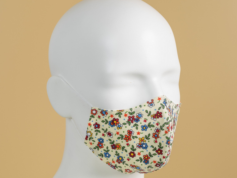 Dvojvrstvové tvarované rúško zo 100% husto tkanej bavlny, vzor 1489 Dvojvrstvové tvarované rúško zo 100% husto tkanej bavlny, vzor 1489